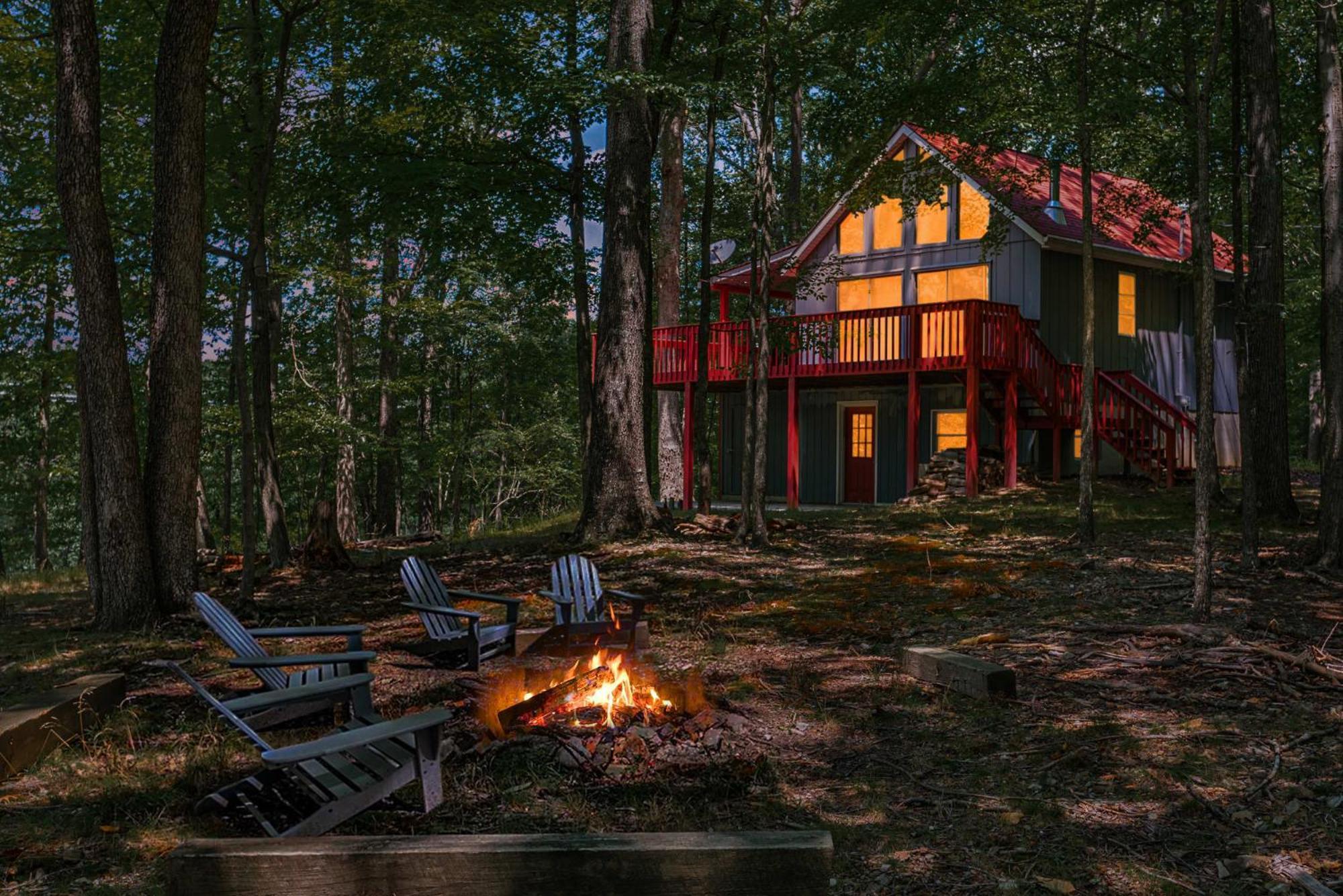 Hot Tub, Large Deck, Wifi, Fire Pit At Chalet Cabin Morton Grove Esterno foto